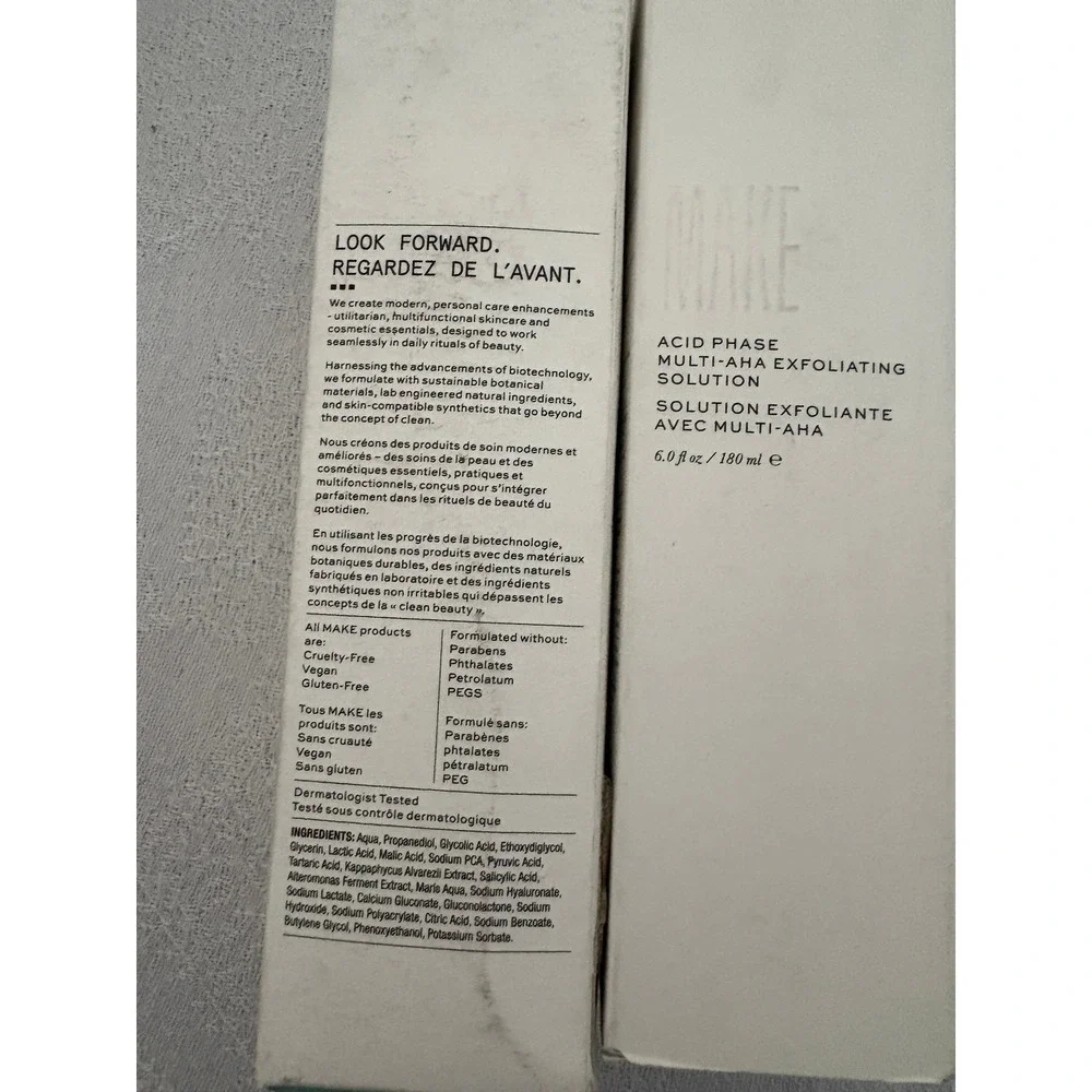 MAKE Beauty Acid Phase Multi AHA Exfoliating Solution - 6.0 fl oz - Lot of 2